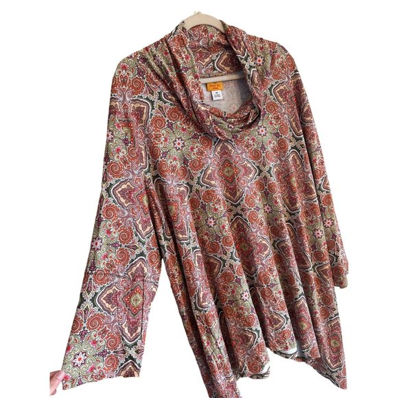 NWT Ruby Rd. Ladies Cowl Neck Stretchy Comfortable Pink Lightweight Blouse SZ 4X - Picture 3 of 7